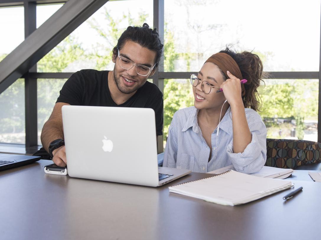 Students studying together.