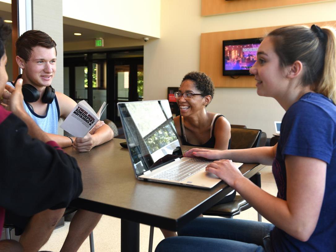 Students studying together.